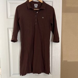 Lacoste Brown Mini Dress with Chic Polo Style